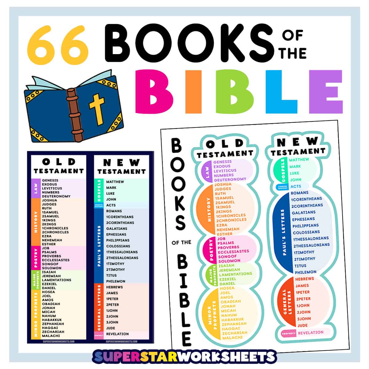 books of the bible list - superstar worksheets